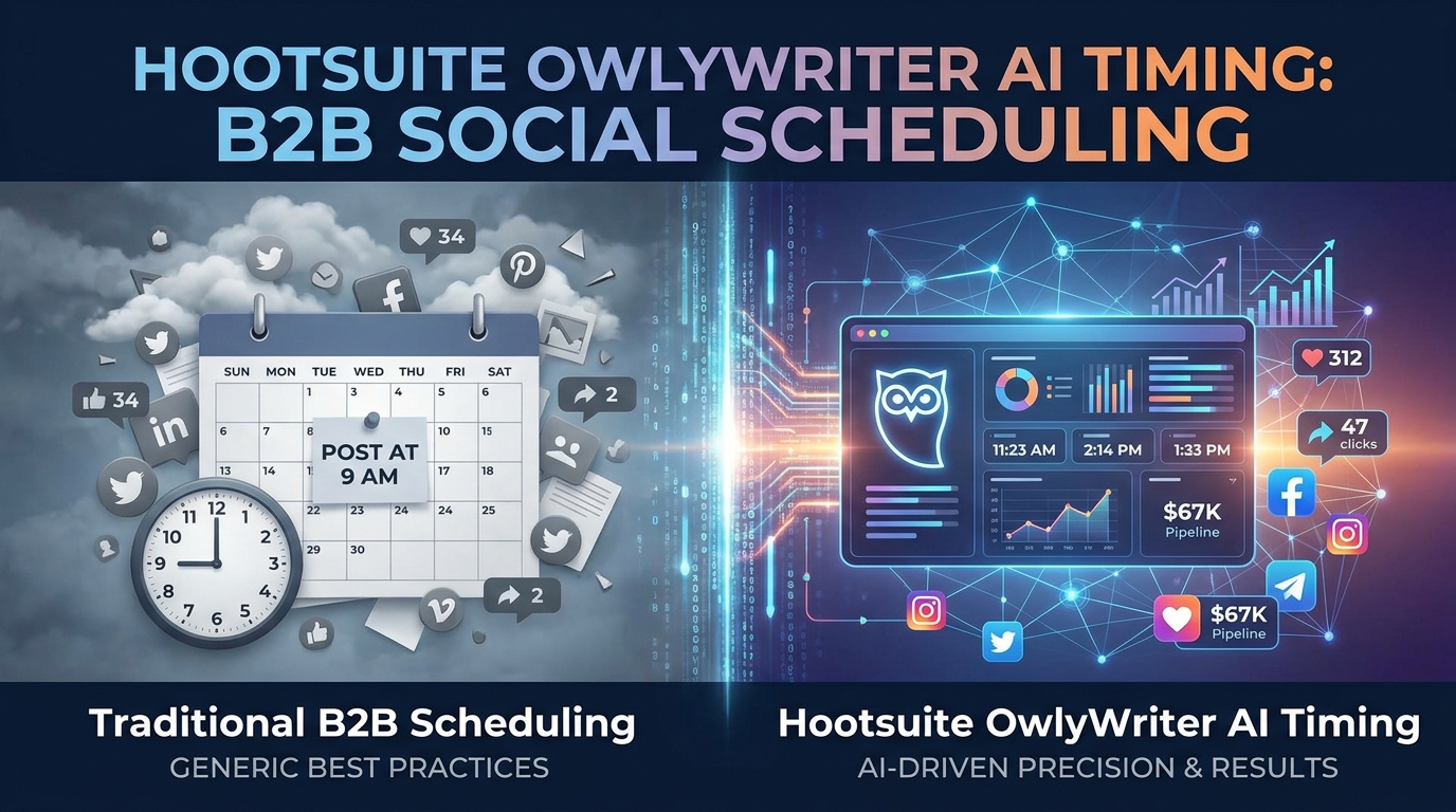 Hootsuite OwlyWriter AI Timing: B2B Social Scheduling